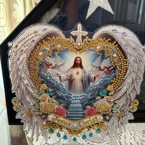 Divine Angelic with Gold and Blue Accents   The Holy One On a Stand